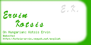 ervin kotsis business card
